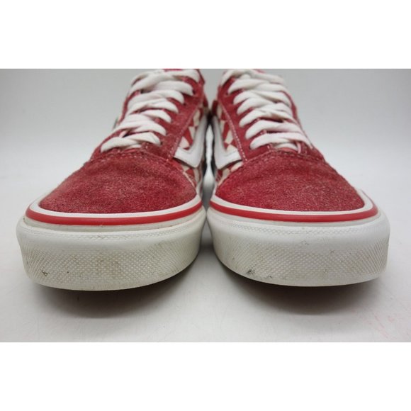 Vans Off The Wall Red Checkered Leather Lace Up Sneakers Shoes Women's 5 - Picture 8 of 10